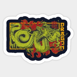 Eastern Dragon and Japanese Art Symbol Sticker